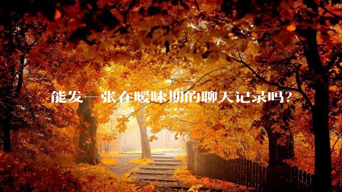 能发一张在暧昧期的聊天记录吗？