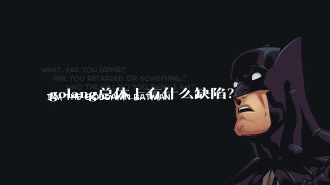 golang总体上有什么缺陷？